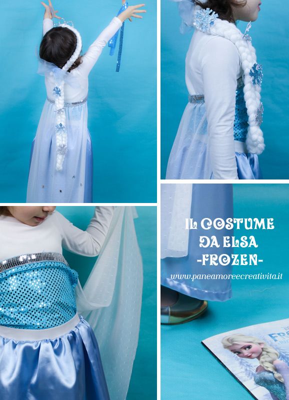 VESTITO COSTUME Maschera di CARNEVALE - Principessa ELSA - Frozen