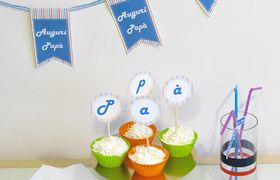 Kit festa del papà: cake topper, corona e bandierine da stampare!
